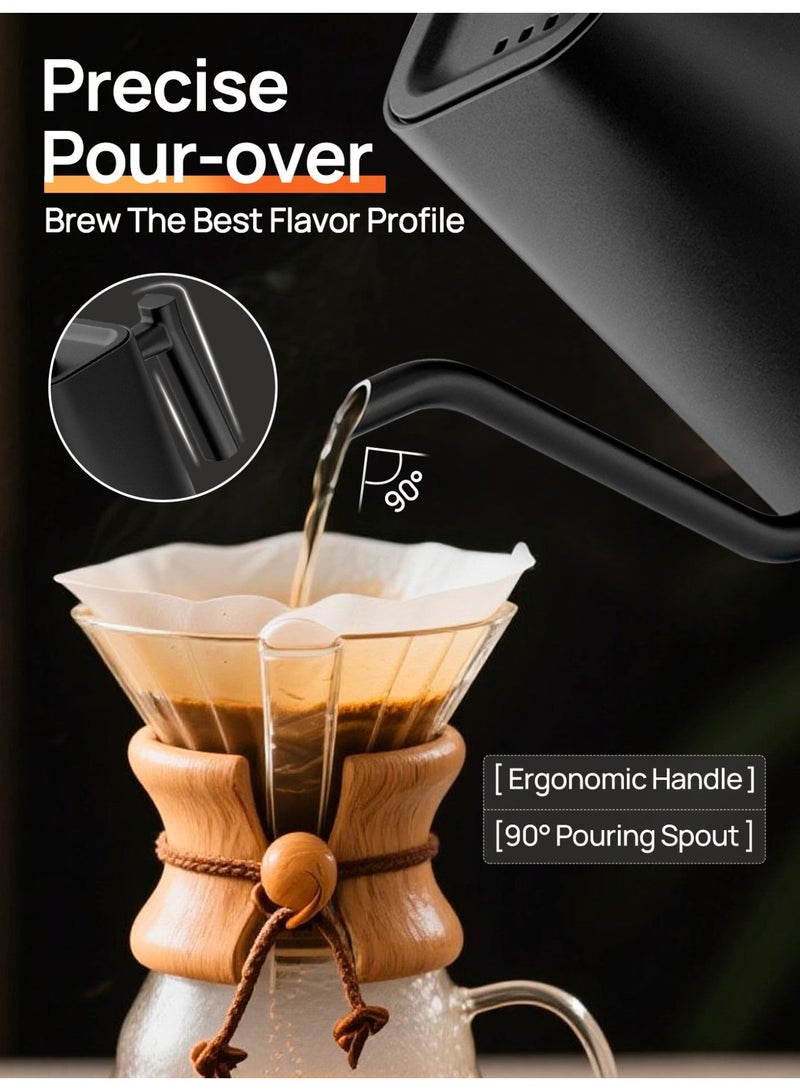 Brutelle V60 Kettle Electric Kettle Coffee Kettle 1000ML Stainless Steel 1200W for Home Office Apartment Coffee Corner for V60 coffee Tea Matcha Black KT10 PRO - Image 2